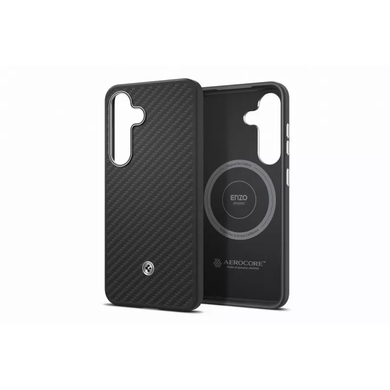 Samsung GP-FPS931PGABW Enzo Aramid Case for Samsung Galaxy S25, Black Silver