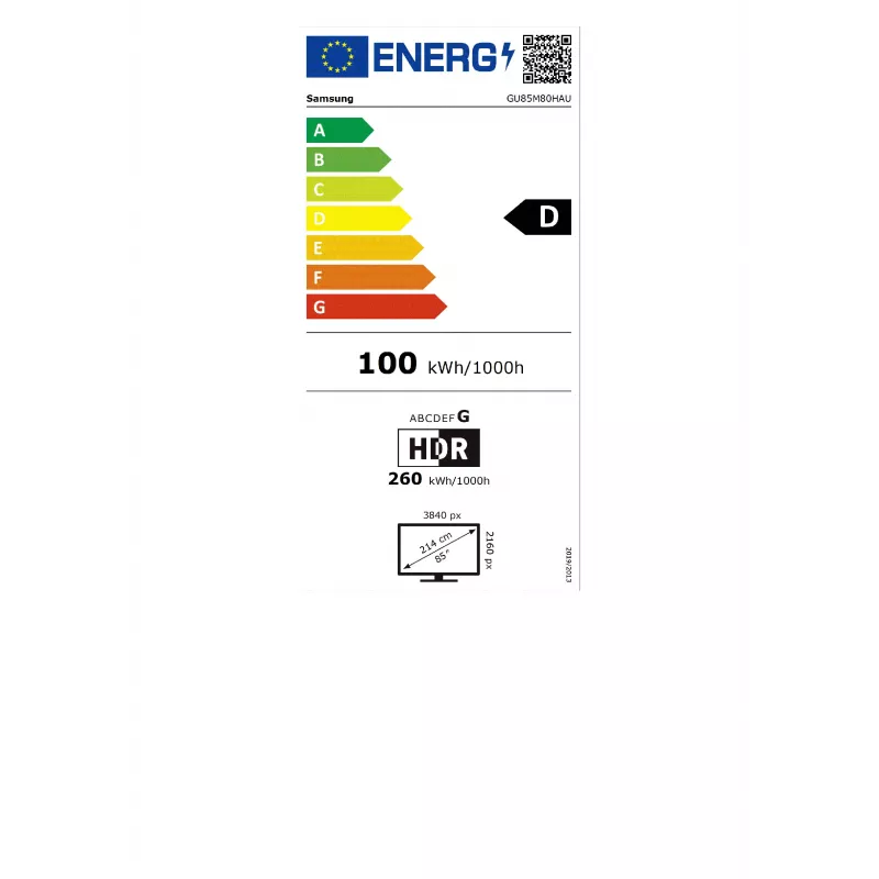 Samsung GU85M80HAUXZG 85 inch 4K Ultra HD Smart LED TV (2024) - Tizen, 400x300 VESA, Wi-Fi, LAN, HDMI