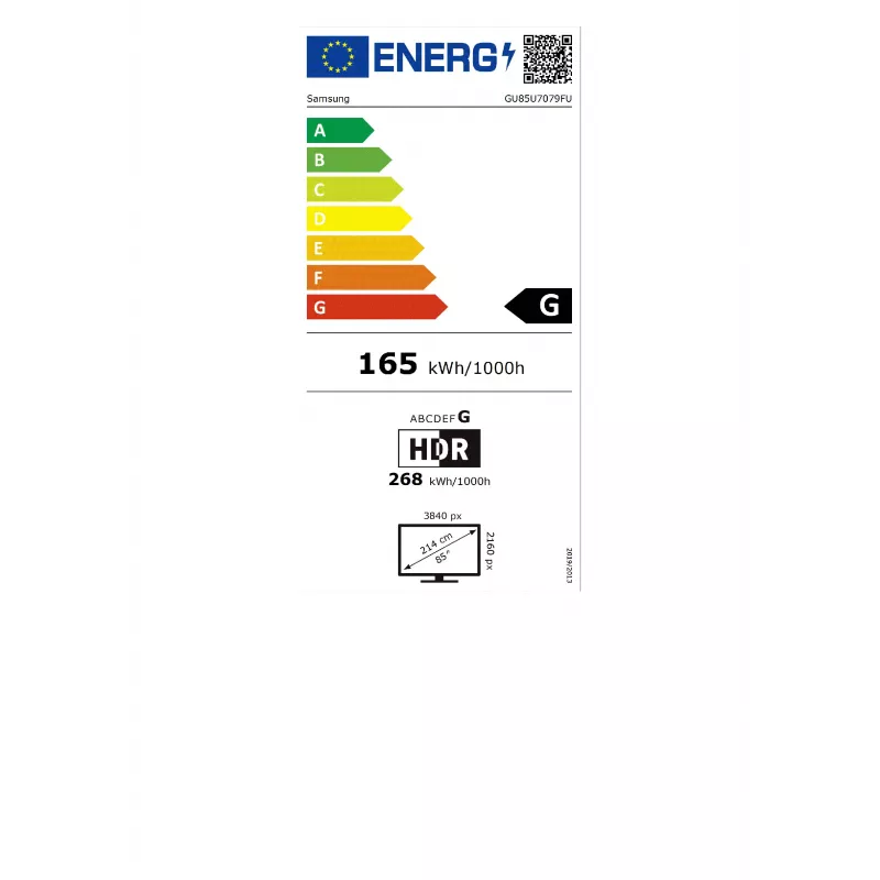 Samsung GU85U7079FUXZG 214 cm (85 inch) 4K UHD Smart TV, 50 Hz, HDR10+, Black