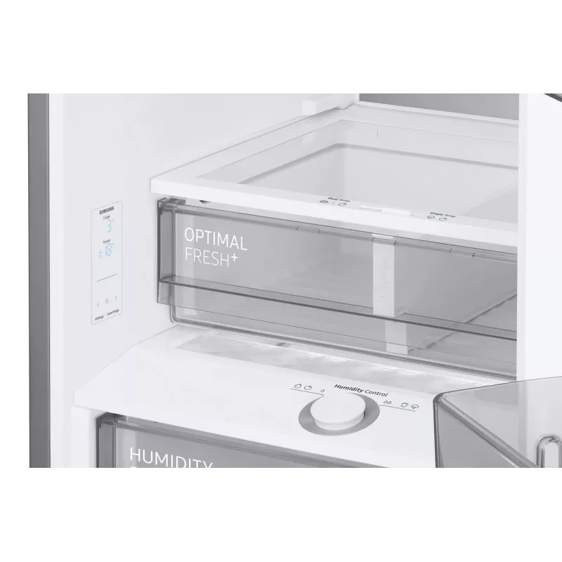 Samsung RB38C7B6BS9/EF Bottom Freezer Refrigerator, 390L Total Capacity, No Frost, Digital Inverter Compressor, Stainless Steel Look, Wi-Fi SmartThings