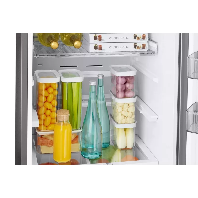 Samsung RB38C7B6BS9/EF Bottom Freezer Refrigerator, 390L Total Capacity, No Frost, Digital Inverter Compressor, Stainless Steel Look, Wi-Fi SmartThings
