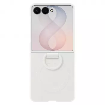 Samsung Silicone Ring Magnet Case for Galaxy Z Flip8, White