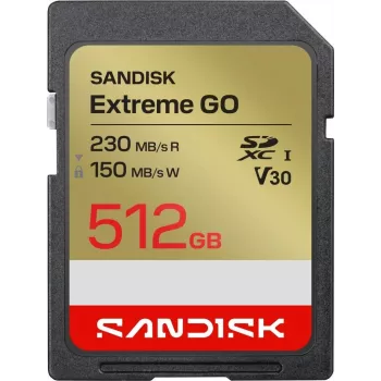 SanDisk Extreme GO SDXC Memory Card 512 GB UHS-I 230 MB/s Read V30 U3