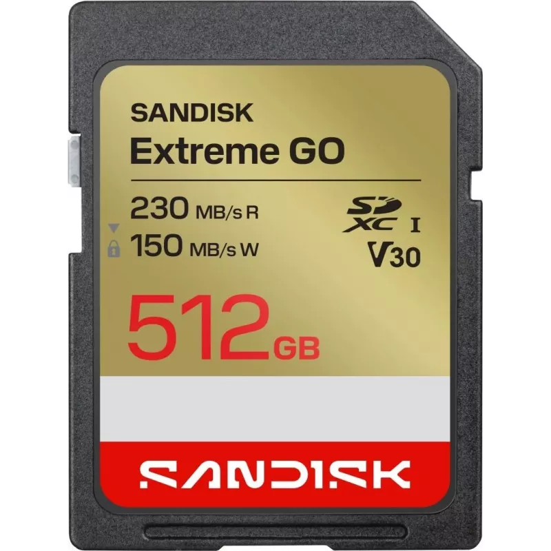 SanDisk Extreme GO SDXC Memory Card 512 GB UHS-I 230 MB/s Read V30 U3
