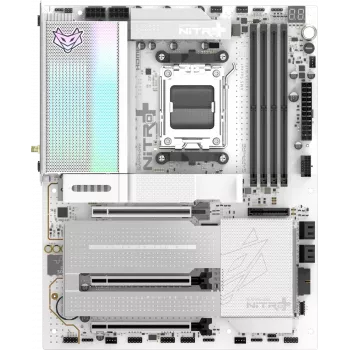 SAPPHIRE NITRO+ X870EA PHANTOMLINK P.E Mainboard, AMD X870E, Socket AM5, DDR5, Wi-Fi 7, White/Black