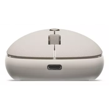 Satechi OntheGo Mouse - Wireless Bluetooth & 2.4GHz USB-A, Rechargeable, Multi-Device, Sand