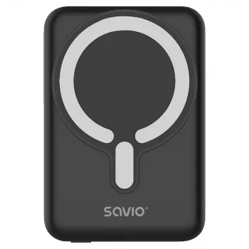 Savio BA-12 Magnetic Wireless Power Bank 10000 mAh Black
