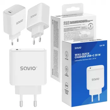 SAVIO LA-14 20W Wall Charger with Power Delivery 3.0