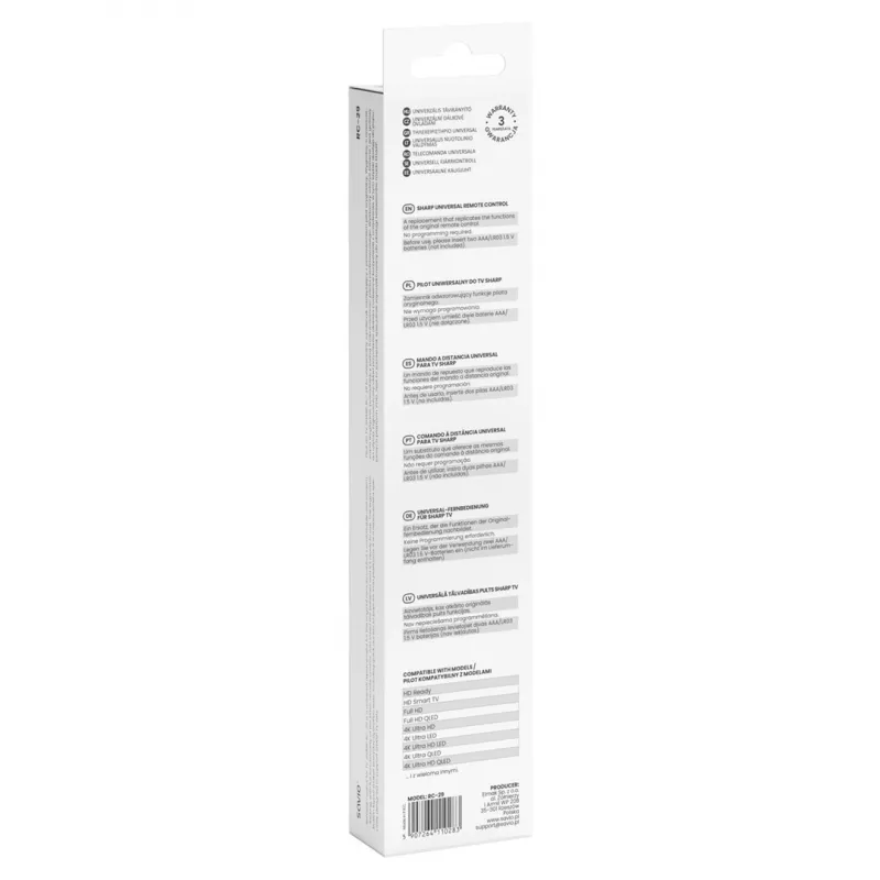 SAVIO RC-29 Universal Remote Control for SHARP TVs