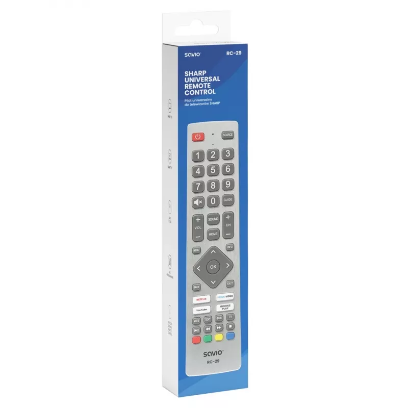 SAVIO RC-29 Universal Remote Control for SHARP TVs