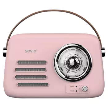 SAVIO RS-03 Portable Radio FM/AM with MP3 USB/SD Playback, Pink