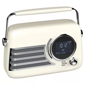 SAVIO RS-04 Portable DAB+ FM Radio with Rechargeable Battery, LCD Display, Dual Alarm, Black