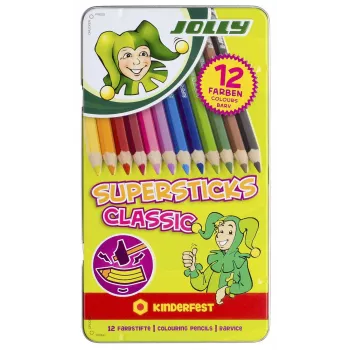 SAX 12 Jolly Supersticks Classic Kinderfest Colored Pencils Assorted Colors