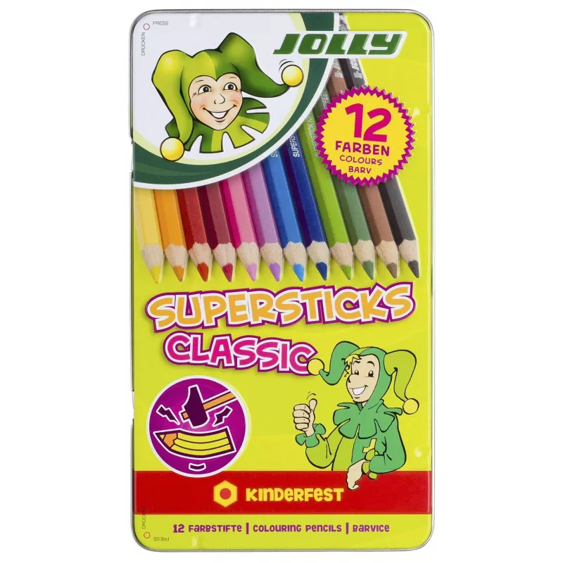 SAX 12 Jolly Supersticks Classic Kinderfest Colored Pencils Assorted Colors