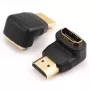 SBOX AD.HDMI-F/M-90/R 90-Degree HDMI Male to Female Adapter, 4K 60Hz, Gold-Plated, Black