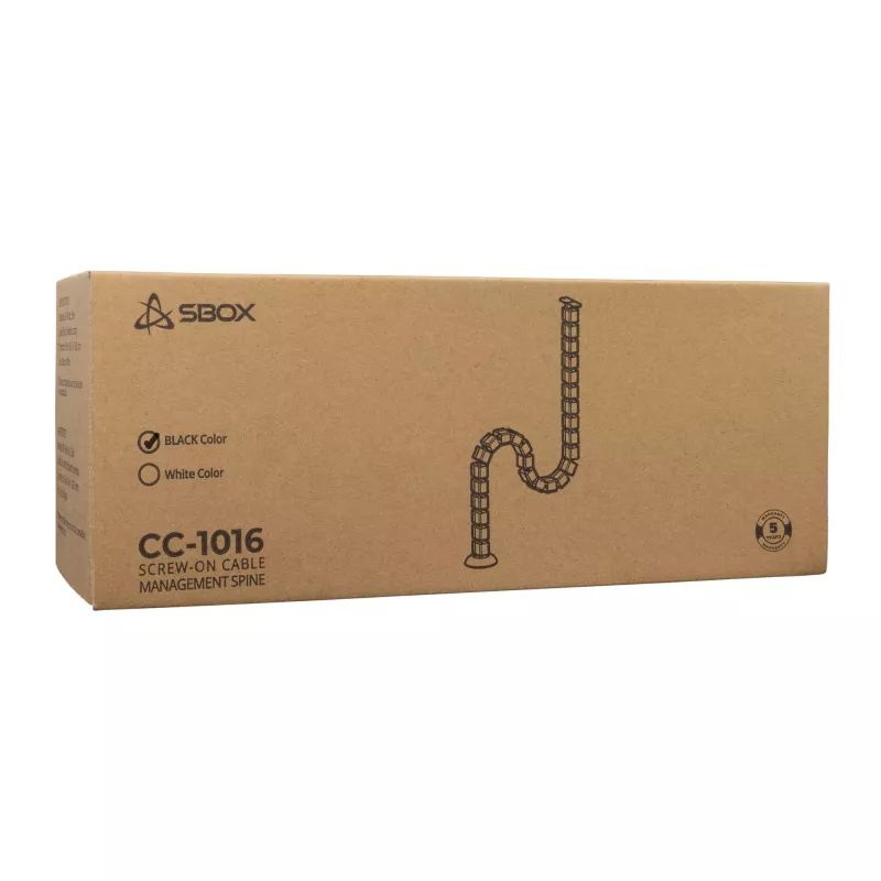Sbox CC-1016B Cable Management Spiral Wrap Black 1.5m 16mm