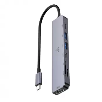 SBOX H-999 7-in-1 USB-C Hub Space Gray