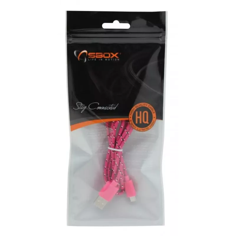 SBOX USB-1031P USB to Micro USB Cable 1m Pink