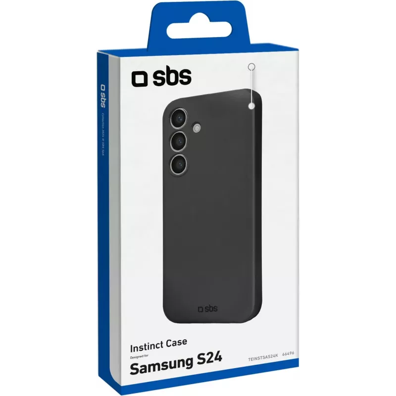 SBS Instinct Cover for Samsung Galaxy S24 - Black TPU Back Cover, Shockproof, Scratch Protection, Wireless Charging Compatible TEINSTSAS24K