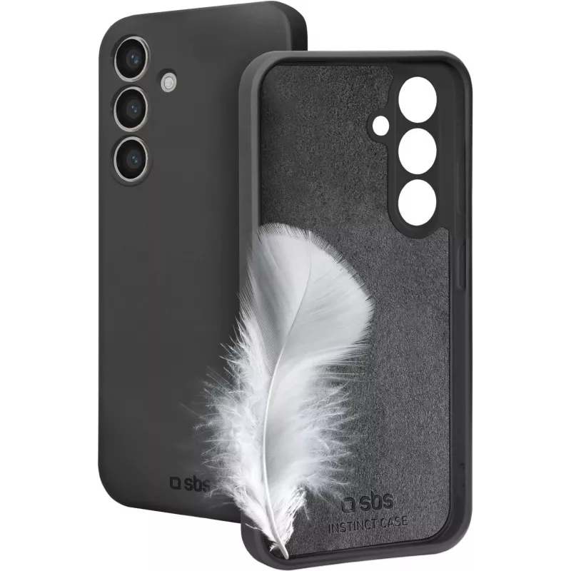 SBS Instinct Cover for Samsung Galaxy S24 - Black TPU Back Cover, Shockproof, Scratch Protection, Wireless Charging Compatible TEINSTSAS24K