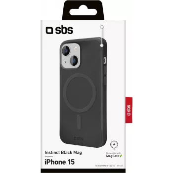 SBS Instinct Mag Cover for iPhone 15, 6.1 inch, Black