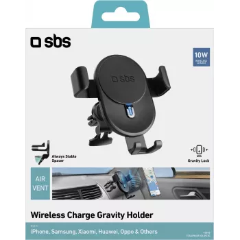 SBS TESUPWIR10CLIPSTG 10W Wireless Car Charger Holder - Black