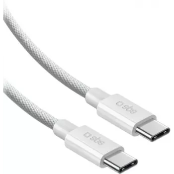 SBS USB-C to USB-C Nylon Braided Cable 2m 100W White