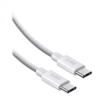 SBS USB-C to USB-C Nylon Braided Cable 2m 100W White