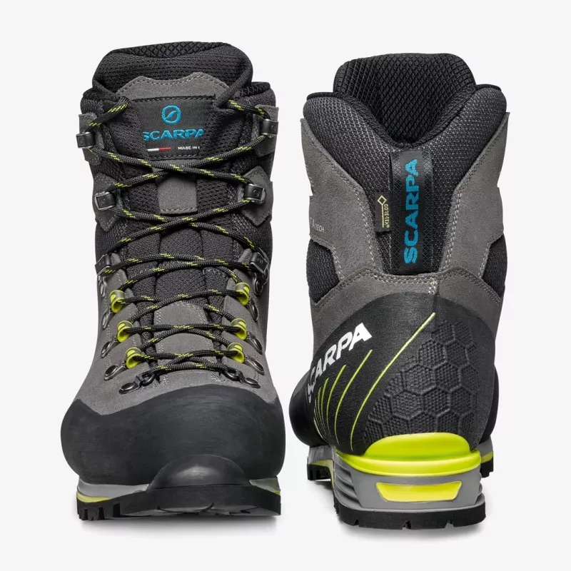 SCARPA Manta Tech GTX Mountaineering Boots - Shark/Lime, Size 42.5