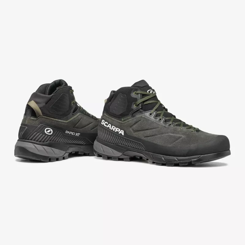 Scarpa Rapid XT Mid GTX Men's Mid-Cut Approach Shoe, Shark/Military, EU 42