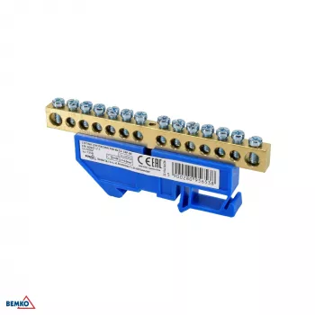 SCHELINGER 14-Pole DIN Rail Terminal Block 8-12 mm² Blue