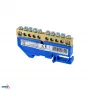 Schelinger 8x12 Terminal Block 10-Way Blue DIN Rail Mount