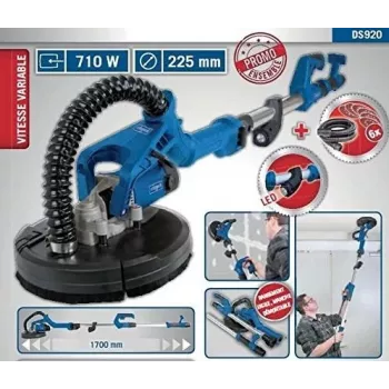Scheppach DS920 Drywall Sander 710 W with Telescopic Function and LED Light