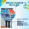 SCHILDKRÖT Beach Paddle Ball Set, 4-Piece, 2 Lacquered Wood Rackets, 2 Rubber Balls, 378 mm 970157