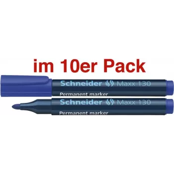 SCHNEIDER 130 Permanent Marker, Round Tip, Blue, 1.0-3.0 mm, Refillable 113003