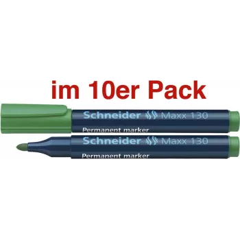 Schneider 130 Permanent Marker, Round Tip, Green, 1.0-3.0 mm, Refillable 113004