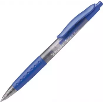 Schneider Gelion 1 Retractable Ballpoint Pen - Blue Ink, Medium 1.0 mm, Transparent Blue Barrel, Ambidextrous Grip 101003