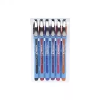 Schneider Slider Memo XB Ballpoint Pen Set - 6 Assorted Colours (Black, Blue, Red, Green, Orange, Violet) - Extra Broad 1.4 mm Stainless Steel Tip - Viscoglide Fast-Drying Ink 150296