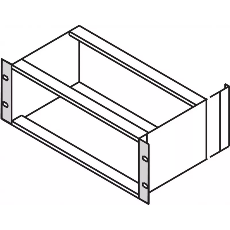 SCHROFF 19 inch Angle Bracket Type F, 3U, Without Grip Holes, for Textile Gasket, 2 Pieces, Zinc-Plated Steel 24564197