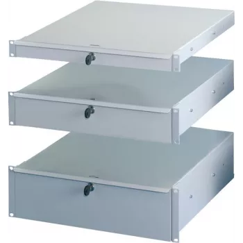 SCHROFF 19 inch Drawer, 3U, Anodized Aluminium, 350 mm Usable Depth 20110063