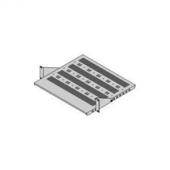 SCHROFF 19 inch Fixed Shelf, 430 x 400 mm Usable Area, Light Grey RAL 7035, 1U, 25 kg Load