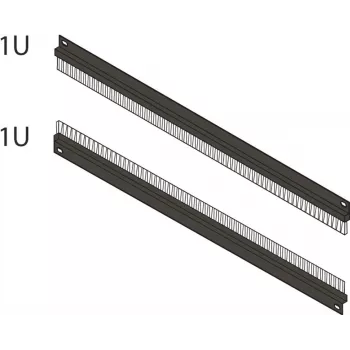 SCHROFF Brush Strip Panel 1U with 2 Cable Entries, Black RAL 9005 64230096
