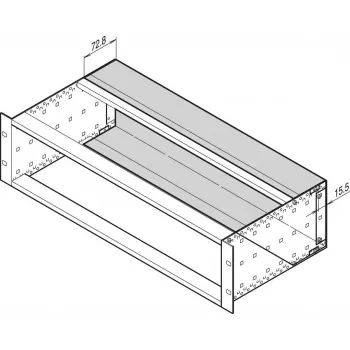 Schroff Rear Cover for Subrack, 3U 84HP, 220 mm Depth, Steel, Galvanized 34561752