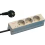 SCHROFF STDL Schuko Power Strip, 3 Outlets, 184 mm, Aluminum, Silver/Black 60110200