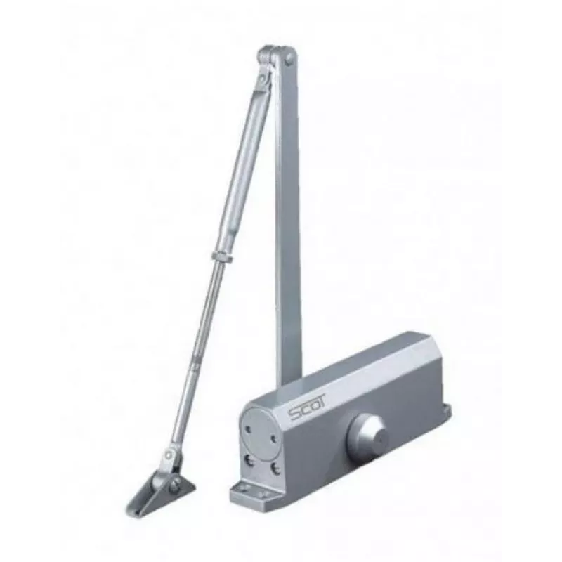 SCOT DC-30 Overhead Door Closer for Doors 80-100 kg, Adjustable EN 3-5, Silver