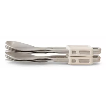 Sea To Summit Detour Stainless Steel Utensil Set - 3-Piece Collapsible Flatware with Silicone Case