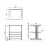 SECOMP Roline Printer Stand on Castors, Grey/White/Light Grey, 2 Shelves, 500x400x600 mm 17.01.1089