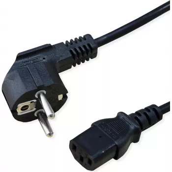SECOMP STANDARD Power Cable, Straight IEC Socket, Black, 1.8 m (S2309)