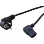 SECOMP STANDARD Power Cable with Angled IEC C13 Connector, CEE 7/7 to IEC C13, 1.8 m, Black S2307