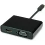 SECOMP STANDARD USB-C to HDMI + VGA Display Adapter, 4K HDMI, 1080p VGA, Black, 0.1m S3250